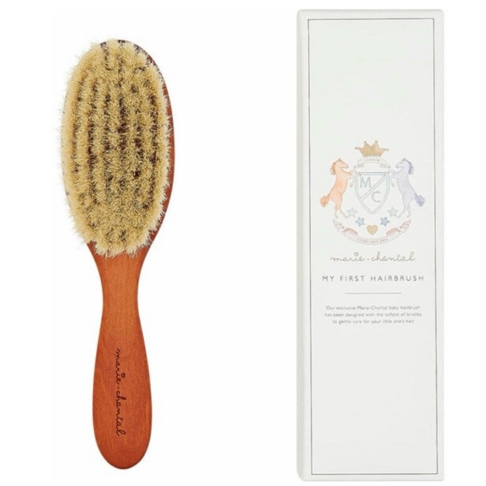 Marie Chantal Wooden Baby Hairbrush with Cream Bristles